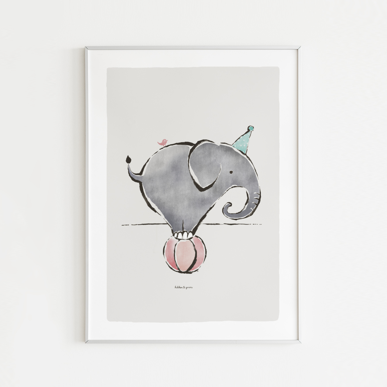Kinderkamer poster met illustratie van een olifant