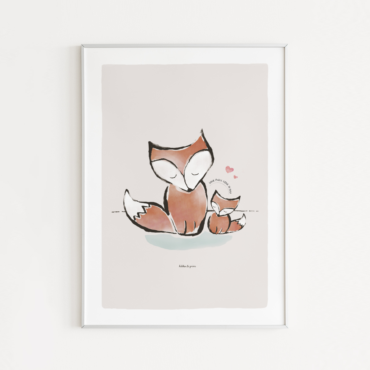 Kinderkamer poster met illustratie van vosjes