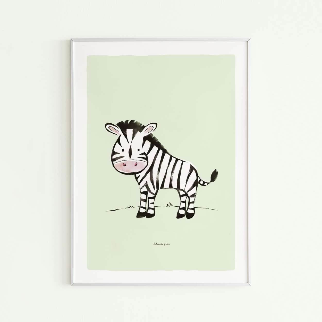 Kinderkamer poster met illustratie van zebra