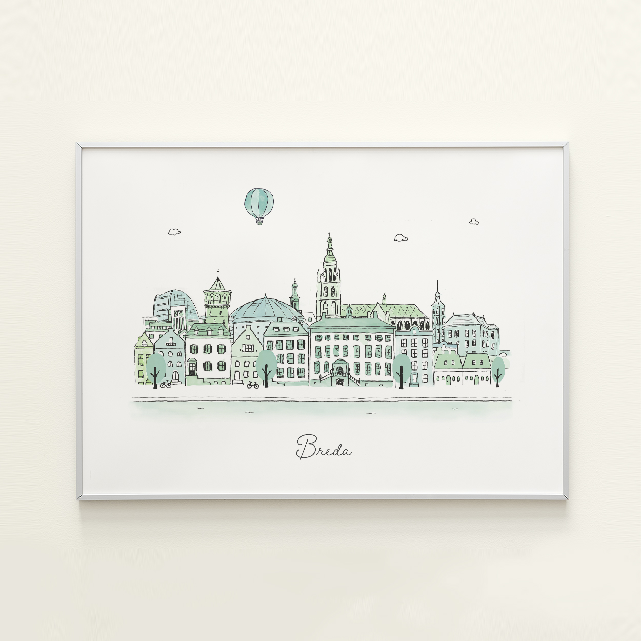 Poster met de skyline van Breda