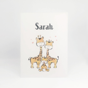 geboortekaartje Sarah met girafjes van Kikker & Prins