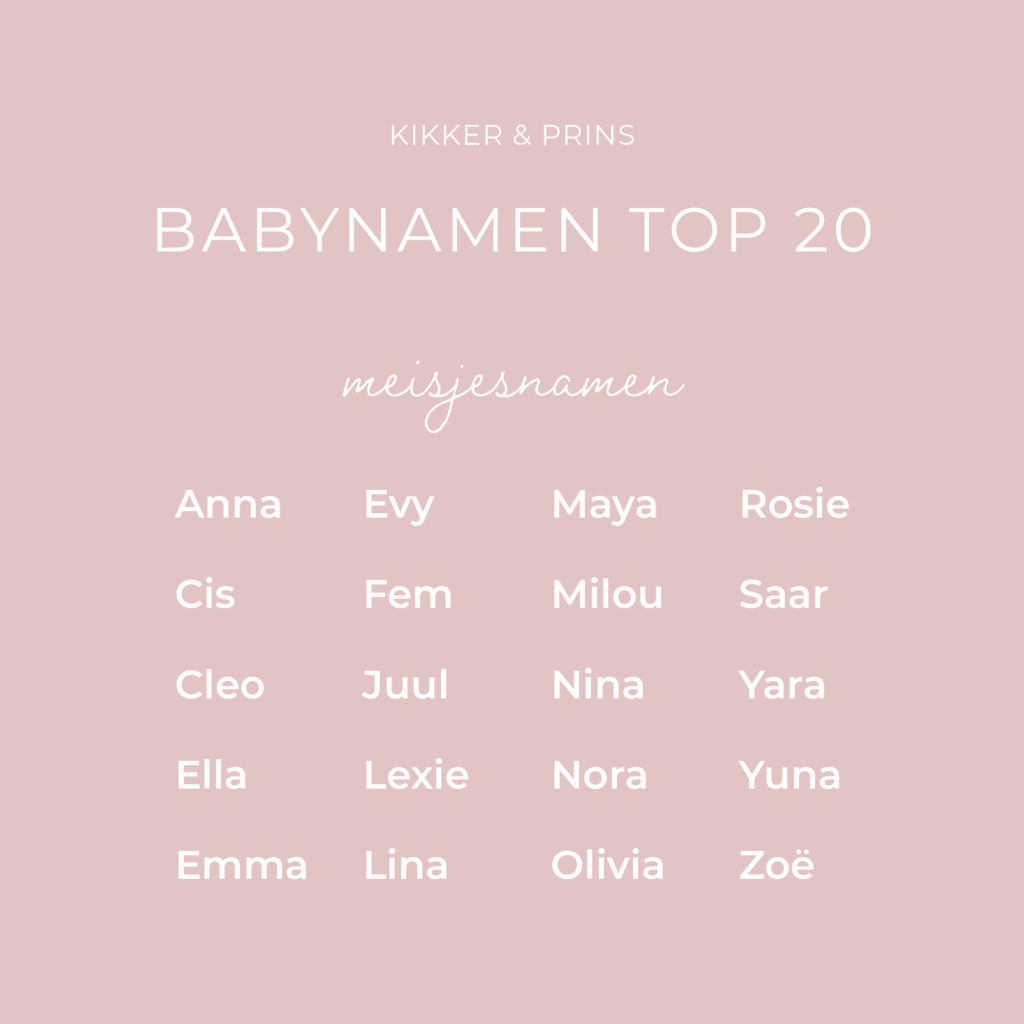 babynamen 2023 top 20 meisjesnamen